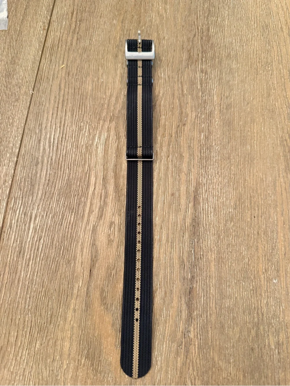 Black and Tan NATO Nylon Stripe Watch Strap - Strap Tailor -22mm